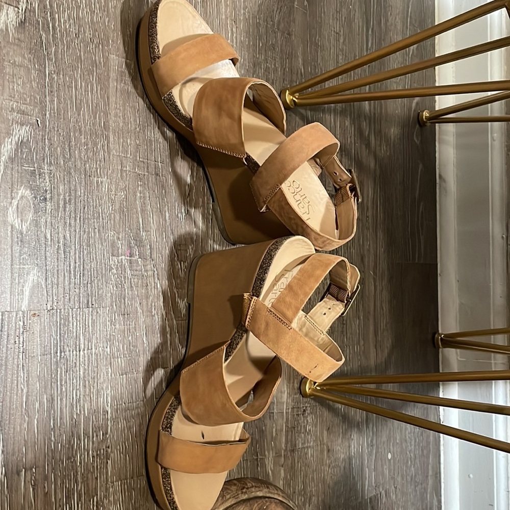 Franco Sarto Tan Strappy Fiona Wedge Sandals - Picture 4 of 8